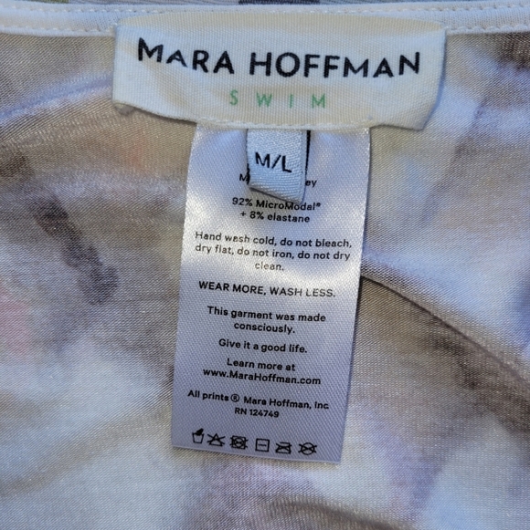 Mara Hoffman One Shoulder Kaftan in Shells Flamingo, VGUC, Size M/L - Picture 5 of 7